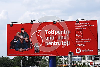 Vodafone outdoor banner Editorial Stock Photo