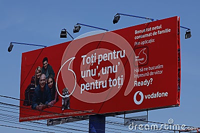 Vodafone outdoor banner Editorial Stock Photo