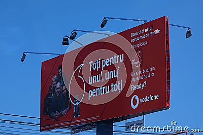 Vodafone outdoor banner Editorial Stock Photo