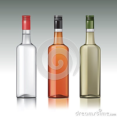 Vodka bottles Vector Illustration