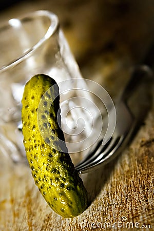 Vodka and cucunber Stock Photo