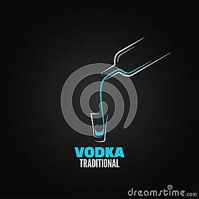 Vodka shot glass bottle design background Vector Illustration