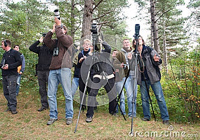 Vogelaars, Birdwatchers Editorial Stock Photo