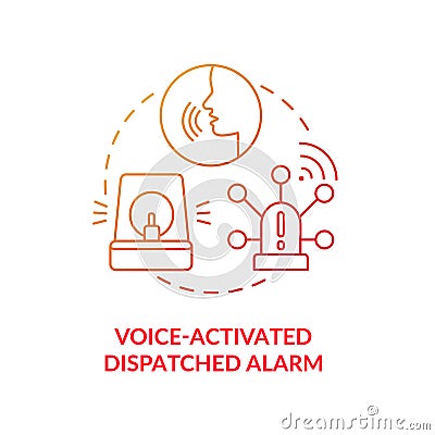 Voice activated dispatched alarm blue gradient concept icon Vector Illustration