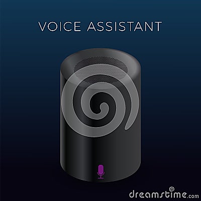 Voice Assistant vector icon - Personal online assistant, smart Home sound recognition system. Vector Illustration