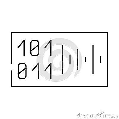 voice binary code line icon vector illustration Vector Illustration