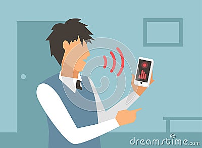 Voice control vector illustration. Smart computer Vector Illustration