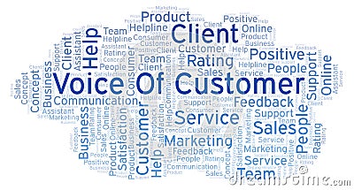 Voice Of Customer word cloud. Stock Photo