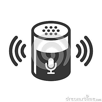 Voice Device Smart Assistant Icon on White Background. Vector Vector Illustration