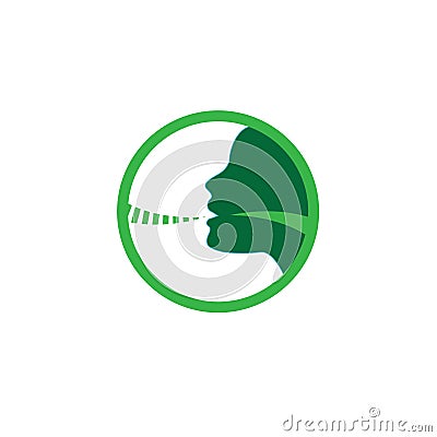 Vocal cord icon w person image vector illustration Vector Illustration