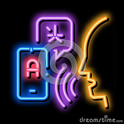 Voice Interpreter Translator neon glow icon illustration Vector Illustration