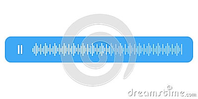 Voice message bubble with sound wave, showing paused playback, representing the action of listening to a voice message in a chat Vector Illustration