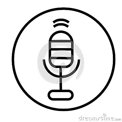 Voice message microphone button icon vector sign and symbol isolated on white background, Voice message microphone button logo Vector Illustration