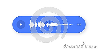 Voice messaging with sound wave and chat notification. Online voice chat, audio message with waveform Vector Illustration