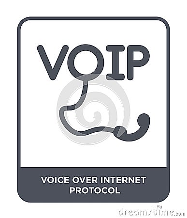 voice over internet protocol icon in trendy design style. voice over internet protocol icon isolated on white background. voice Vector Illustration