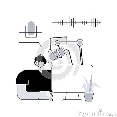 Voice over services abstract concept vector illustration. Vector Illustration