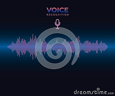 Voice recognition sound wave visualisation, modern banner for sound projects and hi tech projects Vector Illustration