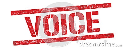 VOICE text on red vintage lines stamp Stock Photo