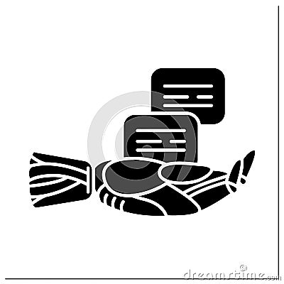 Voice to text glyph icon Vector Illustration