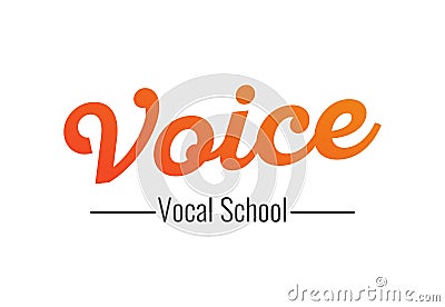 Voice - logo for Vocal School, vector illustration on white transparent background. Vector Illustration