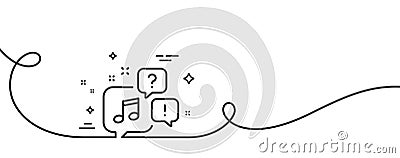 Voicemail line icon. Audio message sign. Continuous line with curl. Vector Vector Illustration