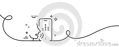 Voicemail line icon. Record phone voice sign. Continuous line with curl. Vector Stock Photo
