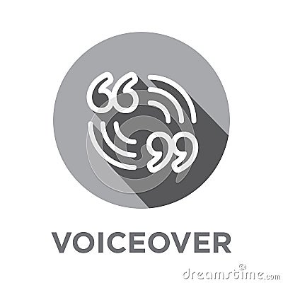 Voiceover or Voice Command Icon with Sound Wave Images Vector Illustration