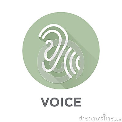 Voiceover or Voice Command Icon with Sound Wave Images Vector Illustration