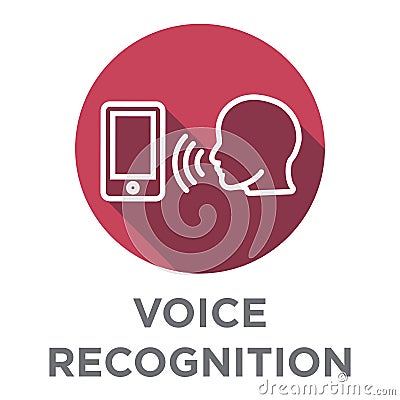 Voiceover or Voice Command Icon with Sound Wave Images Vector Illustration