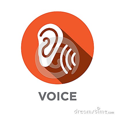 Voiceover or Voice Command Icon with Sound Wave Images Vector Illustration