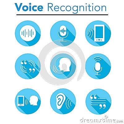 Voiceover or Voice Command Icon with Sound Wave Images Vector Illustration