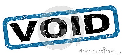 VOID text written on blue-black rectangle stamp Stock Photo