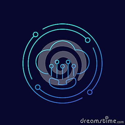 Voip call line icon for web, vector Vector Illustration