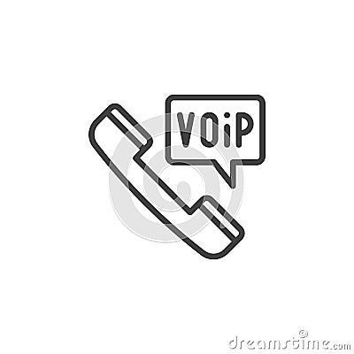 VoIP Phone line icon Vector Illustration