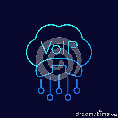 Voip telephony, call line icon, vector design Vector Illustration