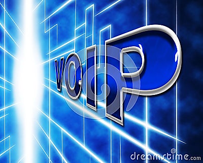 Voip Telephony Indicates Voice Over Broadband And Protocol Stock Photo