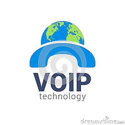 Voip vector icon. Internet call concept connection. Voice over network, voip sign Vector Illustration