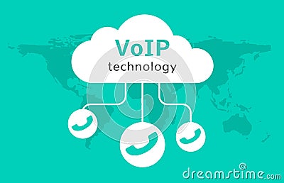 Voip vector icon. Internet call concept connection. Voice over network, voip sign Vector Illustration