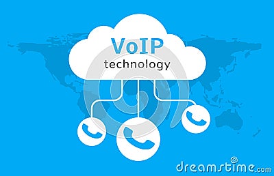 Voip vector icon. Internet call concept connection. Voice over network, voip sign Vector Illustration