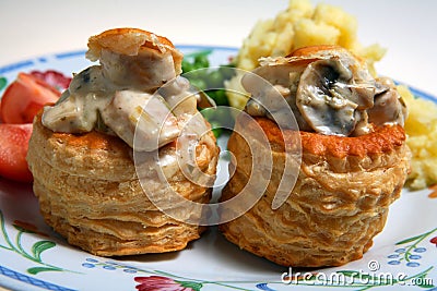 Vol au vent meal pastry sauce Stock Photo