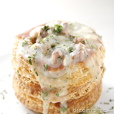 Vol au Vent with Veal Ragout Stock Photo