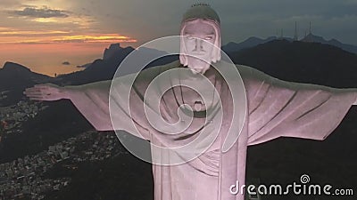 Vol aérien au-dessus de statue de Rio de Janeiro de rédempteur de Cristo Redentor le Christ dans le paysage marin de Brasilia imp banque de vidéos Vol aérien au-dessus de statue de Rio de Janeiro de rédempteur de Cristo Redentor le Christ dans le paysage marin de Brasilia imp banque de vidéos