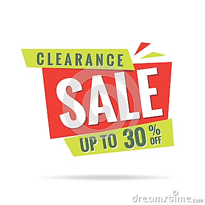 Vol. 3 Clearance Sale green red 30 percent heading design for ba Vector Illustration