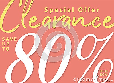 Vol. 5.2 Clearance Sale 80 percent heading design for banner or Vector Illustration