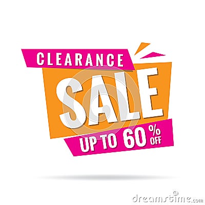 Vol. 3 Clearance Sale pink orange 60 percent heading design for Vector Illustration