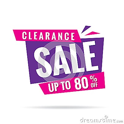 Vol. 3 Clearance Sale pink purple 80 percent heading design for Vector Illustration