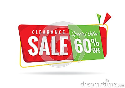 Vol. 2 Clearance Sale red green 60 percent heading design for ba Vector Illustration