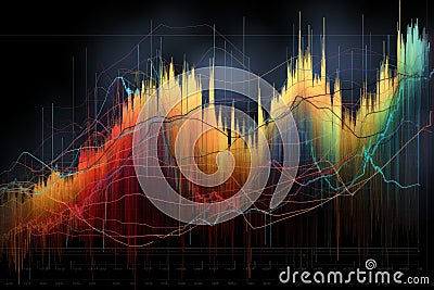 Volatile Financial stock chart market. Generate Ai Stock Photo