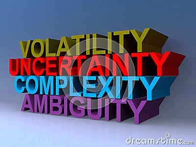 Volatility uncertainty complexity ambiguity Stock Photo