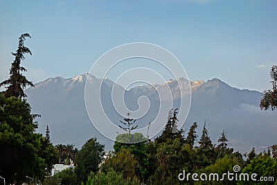 Volcan Chachani in Arequipa city Stock Photo